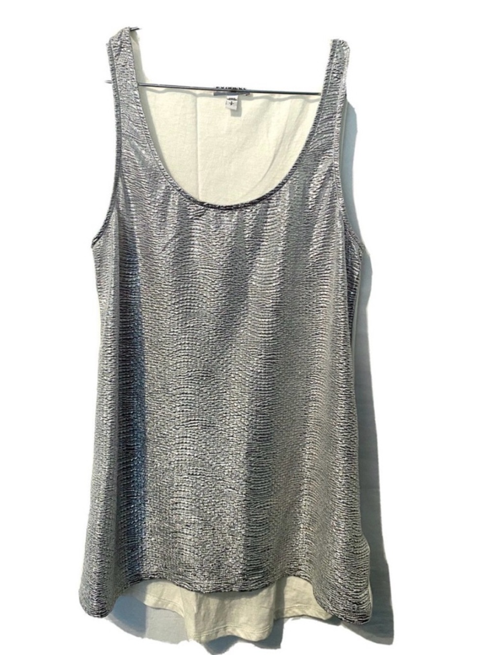 Express Silver Metallic Scoop Neck Tank
